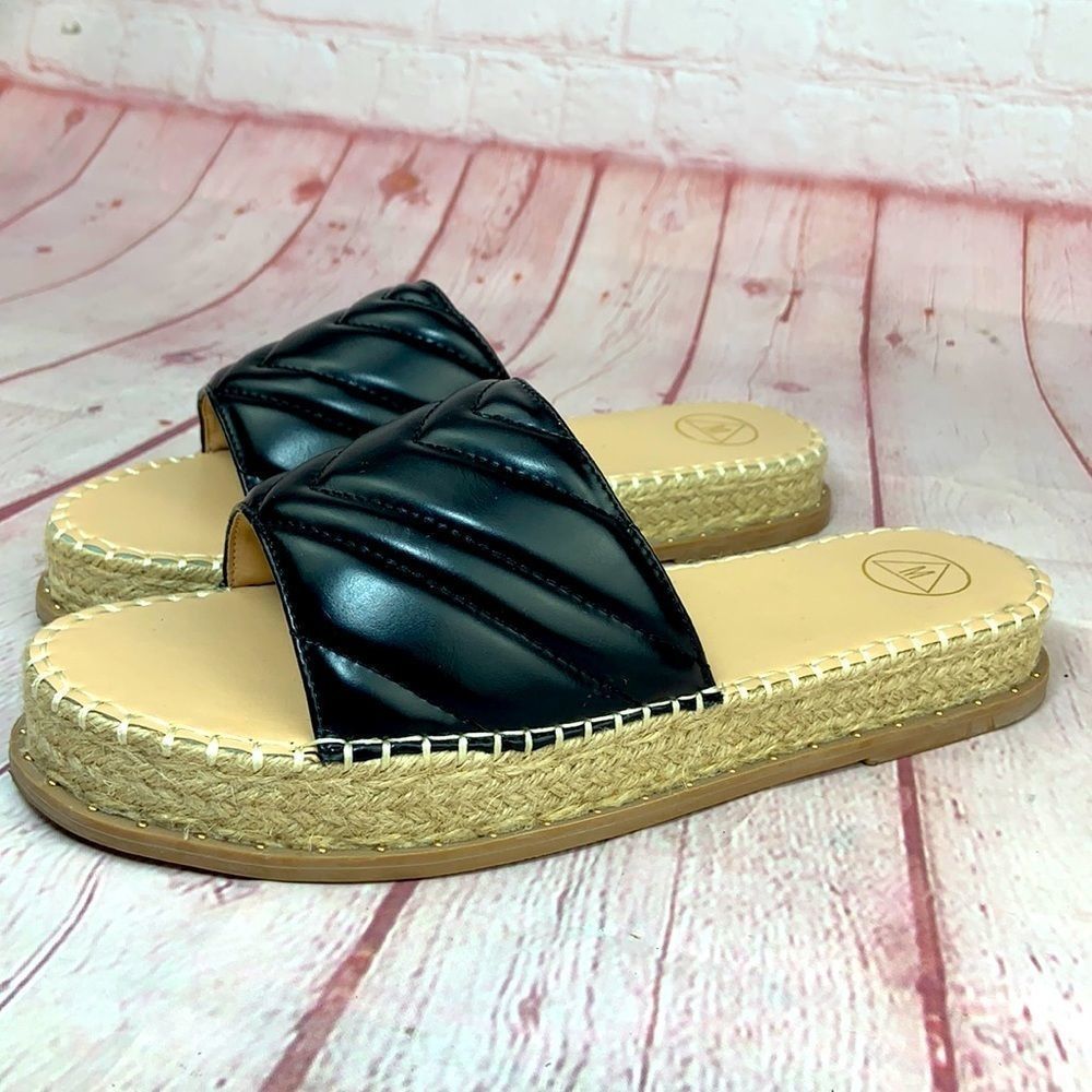 MISSGUIDED PLATFORM SLIDE ESPADRILLE SANDALS - Picture 2 of 12